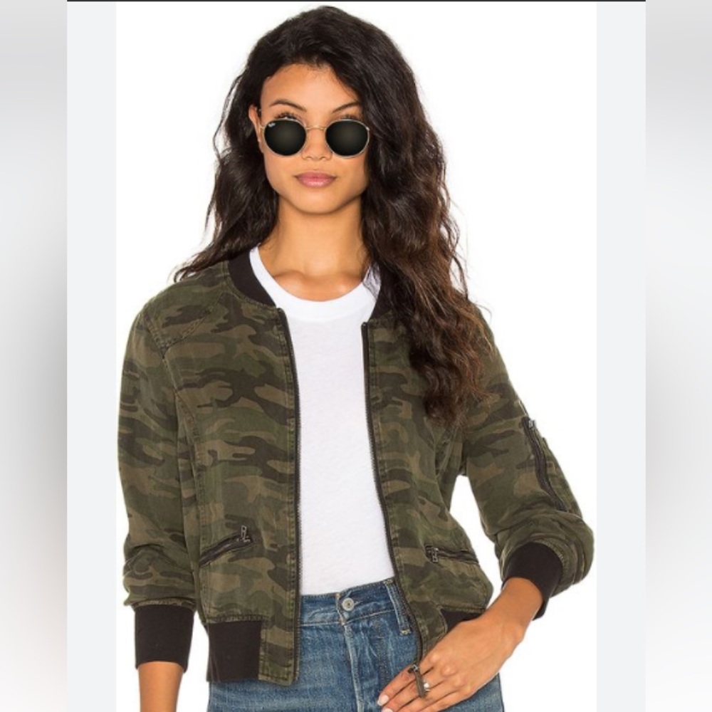 Dear John Olive Camouflage Bomber Jacket